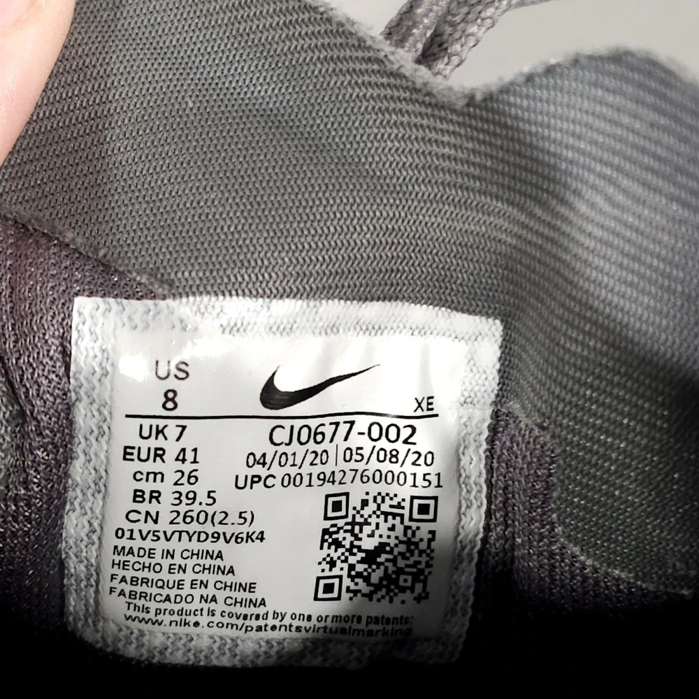 Nike Air Zoom Pegasus 37 Mens Size 8 Grey Running Shoes CJ0677-002